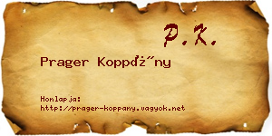 Prager Koppány névjegykártya